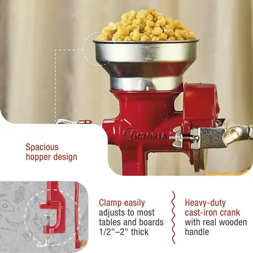 Molino Cereales Manual Hierro Fundido para Moler Café, Maíz, Victoria, 30032