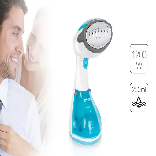 MPM MZP-01 Plancha a vapor Suela de acero inoxidable 1200 W Azul, Acero satinado,