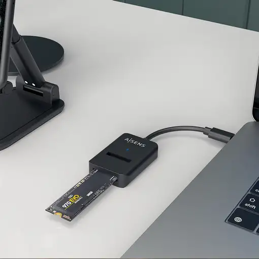 AISENS USB-C Dock M.2 (NGFF) ASUC-M2D011-BK SATA/NVMe A USB3.1 Gen2, Negra