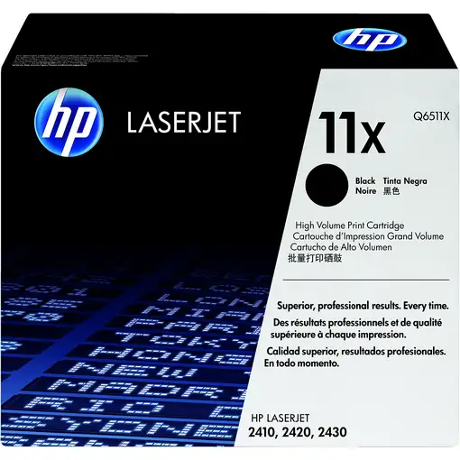 HP 11X High Yield Black Original LaserJet Toner Cartridge cartucho de tóner 1 piez