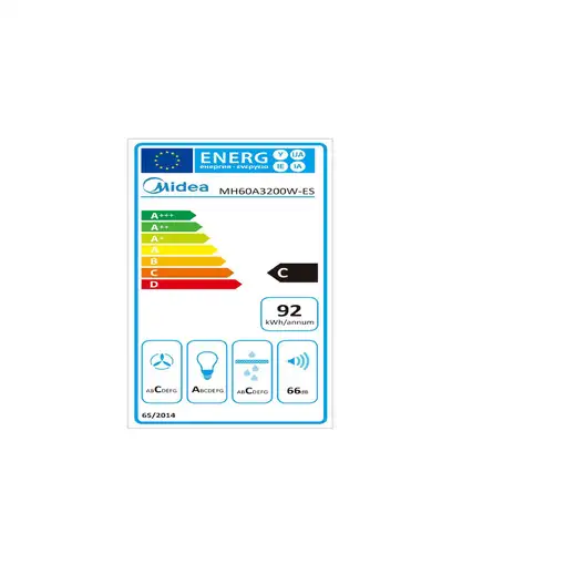 Campana extractora, 62dB, extracción 440 m3/hora, MH60A3200W-ES MIDEA