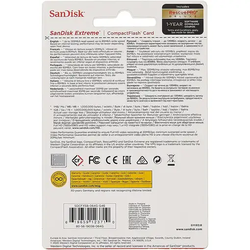 SanDisk CF Extreme 64GB CompactFlash