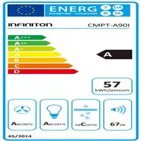 Campana CMPT-A90I – Inox, 90cm, 800m³/h, 250W, T Invertida INFINITON