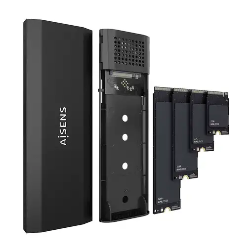 AISENS Caja Externa M.2 (NGFF) ASM2-028B NVMe a USB3.2 Gen2, Negra