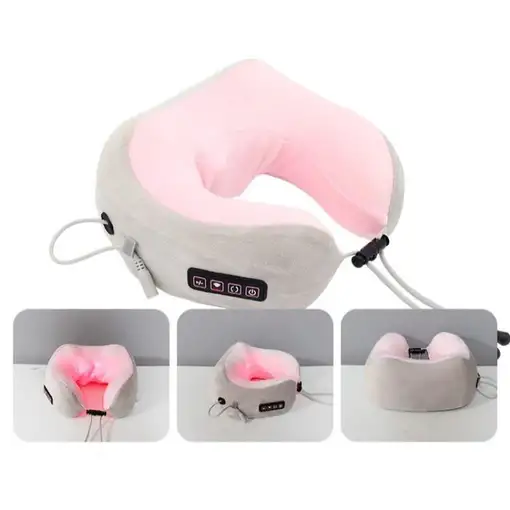 Almohada Masajeador Cuello Eléctrico Rosa