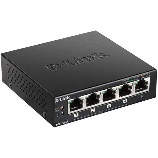 D-Link DES-1005P No administrado L2 Fast Ethernet (10/100) Energía sobre Ethernet