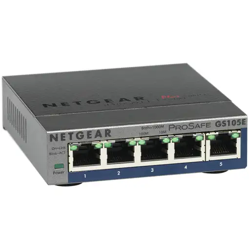 NETGEAR GS105E-200PES switch Gestionado L2/L3 Gigabit Ethernet (10/100/1000) Gris