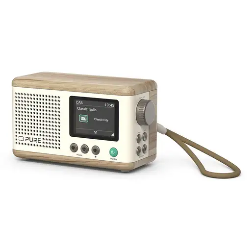 Pure DAB+ Radio Classic Mini Portátil Digital Crema de color, Madera