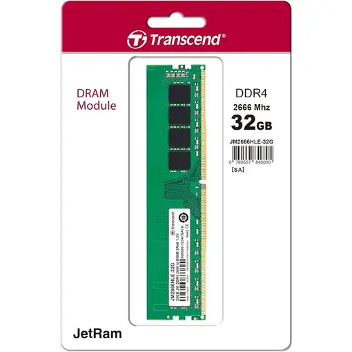 Transcend JetRam JM2666HLE-32G módulo de memoria 32 GB 1 x 32 GB DDR4 288-pin DIMM