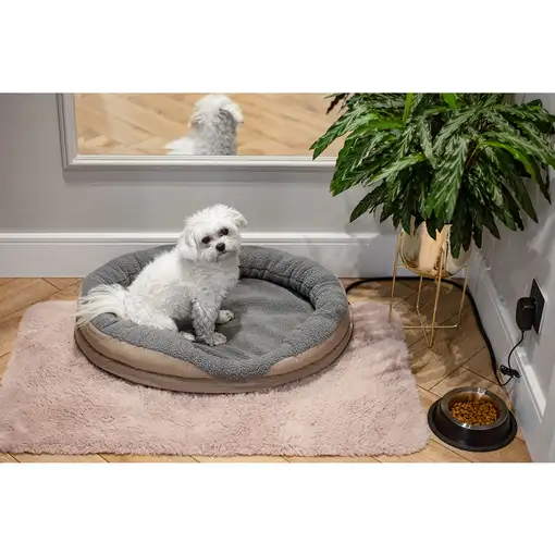 Cama Eléctrica Mascotas Perros Gatos , Calefactora Redonda 76x58cm, CR7431, Camry