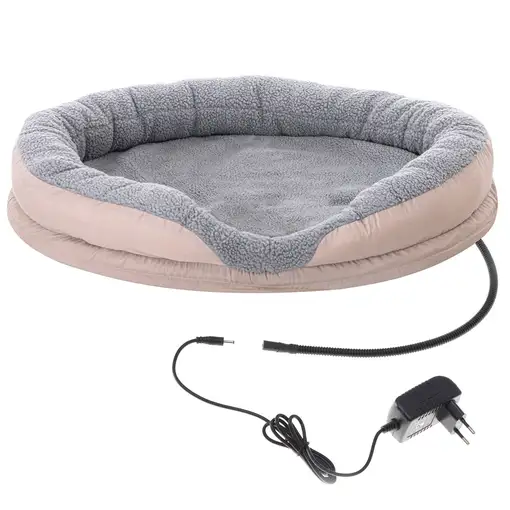 Cama Eléctrica Mascotas Perros Gatos , Calefactora Redonda 76x58cm, CR7431, Camry