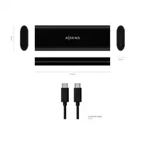 AISENS Caja Externa M.2 (NGFF) ASM2-014B SATA/NVMe A USB3.1 Gen2, Negro