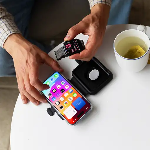 Cygnett MagTravel Qi2.0 2-in-1 Smartphone, Reloj inteligente Negro USB Cargador in