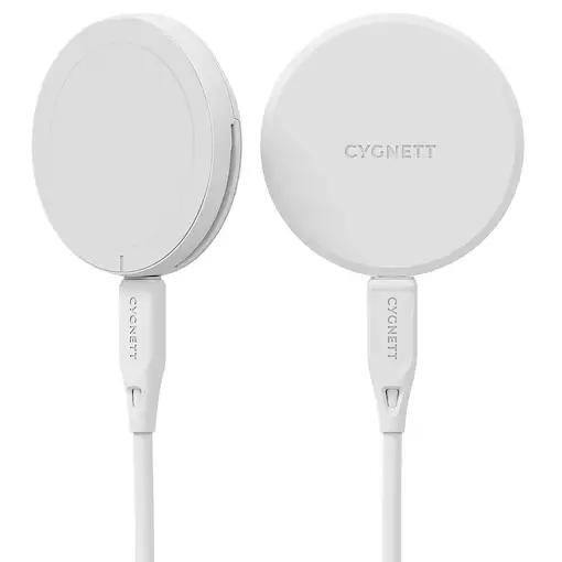 Cygnett ChargePuck Qi2.0 Auriculares, Smartphone Blanco USB Cargador inalámbrico C