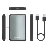 AISENS Caja externa 2.5\ ASE-2529B 9.5mm SATA a USB 3.0/USB3.1 Gen1, Negro-Gris