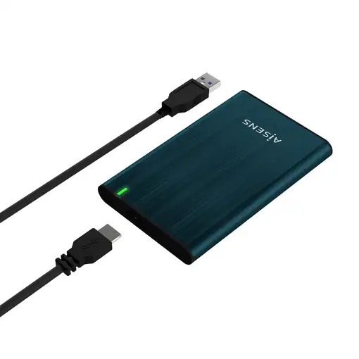 AISENS Caja Externa 2.5\ ASE-2525PB 9.5 mm SATA A USB 3.0/USB 3.1 Gen1, Azul Pacif