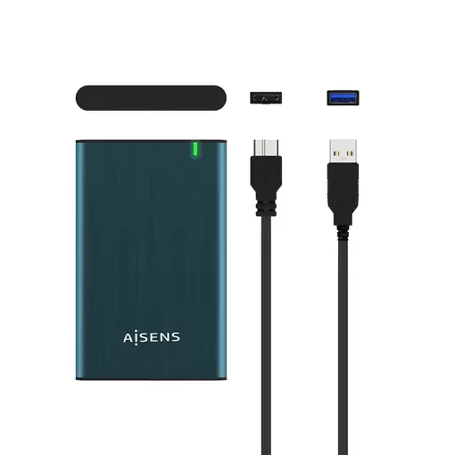 AISENS Caja Externa 2.5\ ASE-2525PB 9.5 mm SATA A USB 3.0/USB 3.1 Gen1, Azul Pacif
