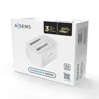 AISENS Estacion de Docking de Doble Bahia ASDS-D02W SATA 2.5/3.5 a USB 3.0/3.1 Gen