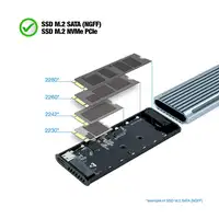 TooQ Shinobi Caja externa para unidad de estado sólido (SSD) Gris M.2