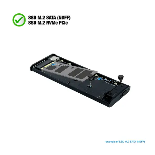 TooQ Shinobi Caja externa para unidad de estado sólido (SSD) Gris M.2