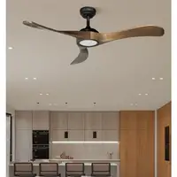Ventilador DC Castelo negro/roble LED 3 aspas 132cm con mando