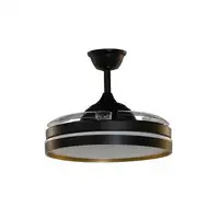 Ventilador DC 72W Mandarin Negro/Oro, 3 aspas, 6 velocidades, LED regulable