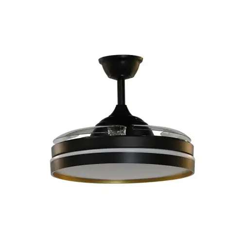Ventilador DC 72W Mandarin Negro/Oro, 3 aspas, 6 velocidades, LED regulable