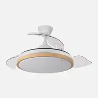 Ventilador DC Evros Blanco/Haya 72W 3 aspas Desplegables, LED regulable, remoto
