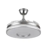 Ventilador Dani níquel 59W 4 aspas LED 6 vel. con mando y memoria