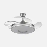 Ventilador Dani níquel 59W 4 aspas LED 6 vel. con mando y memoria