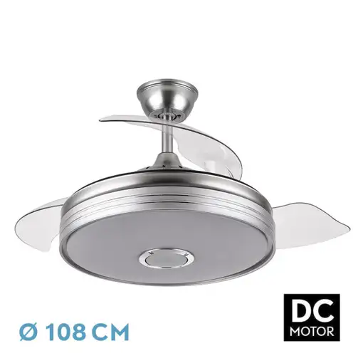 Ventilador DC Matanuska níquel 3 aspas LED 3 colores BT
