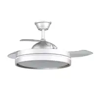 Ventilador DC 72W Mandarin Plata, 3 aspas, 6 velocidades, LED regulable