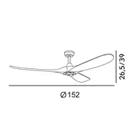 Ventilador DC Marin níquel 3 aspas sin luz haya