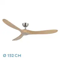 Ventilador DC Marin níquel 3 aspas sin luz haya