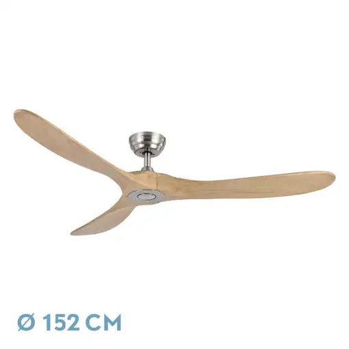 Ventilador DC Marin níquel 3 aspas sin luz haya
