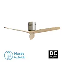 Ventilador DC Aguilon níquel sin luz 3 aspas