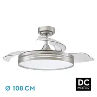 Ventilador DC 72W Micenas, 3 aspas, 6 velocidades, LED regulable