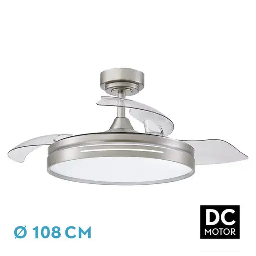 Ventilador DC 72W Micenas, 3 aspas, 6 velocidades, LED regulable