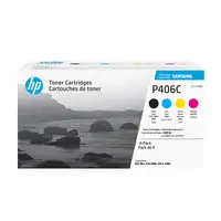 Samsung Paquete de 4 Cartuchos de Tóner Original HP CLT-P406C cian/magenta/amarill