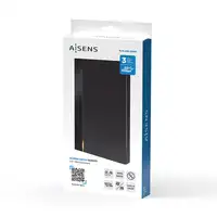 AISENS Caja Externa 2,5″ ASE-2524B 9.5mm SATA a USB 3.0/USB3.1 Gen1, Negra