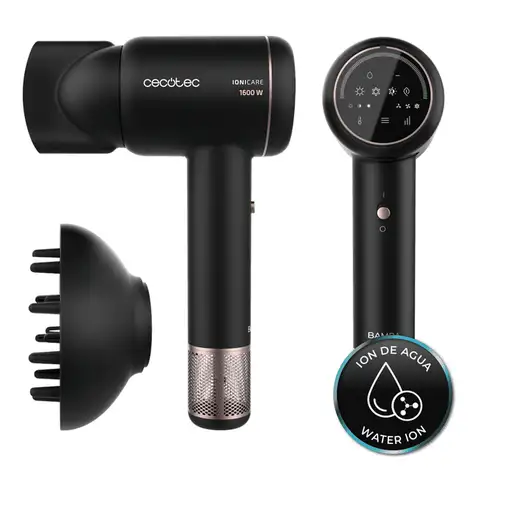 Cecotec Bamba IoniCare RockStar Ion Touch secador 1600 W Negro