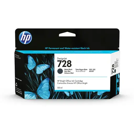 HP Cartucho de tinta DesignJet 728 negro mate de 130 ml HP Cartucho de tinta DesignJet 728 negro mate de 130 ml