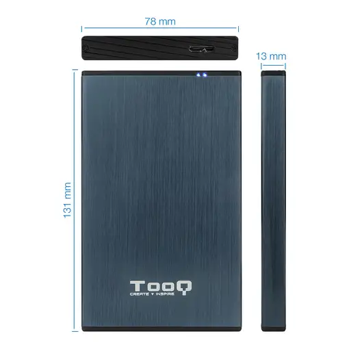 TooQ TQE-2527PB caja para disco duro externo Caja de disco duro (HDD) Negro, Marin