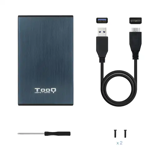 TooQ TQE-2527PB caja para disco duro externo Caja de disco duro (HDD) Negro, Marin