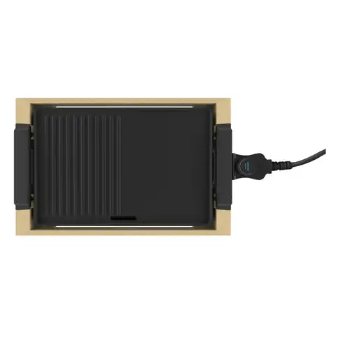 Cecotec Tasty&Grill 2000 parrilla de interior 2000 W Bamboo, Negro