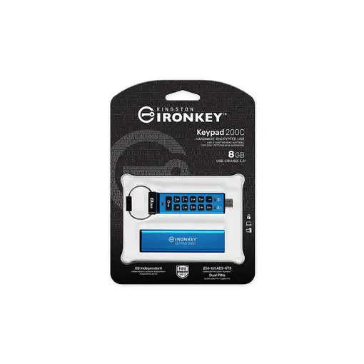 Kingston Technology IronKey Keypad 200C USB-C de 8 GB 200C, FIPS 140-3 nivel 3 (pe