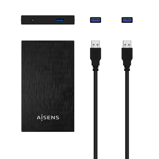 AISENS Caja Externa 2,5″ ASE-2523B 9.5MM SATA a USB 3.0/USB3.1 GEN1, Negra