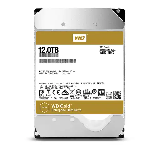 Western Digital Gold disco duro interno 12 TB 7200 RPM 256 MB 3.5'' Serial ATA III