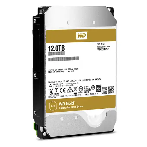 Western Digital Gold disco duro interno 12 TB 7200 RPM 256 MB 3.5'' Serial ATA III
