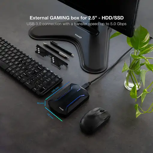 TooQ TQE-2599RGB caja para disco duro externo Carcasa de disco duro/SSD Negro 2.5\
